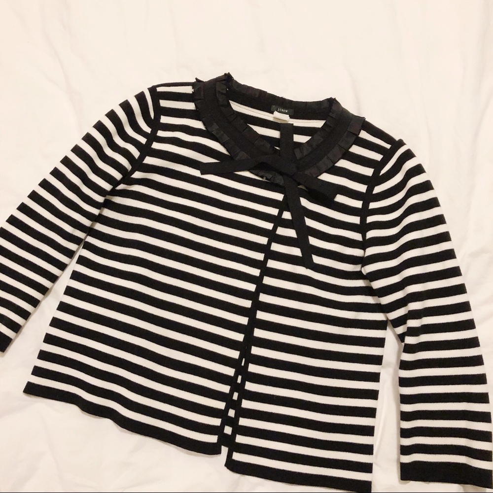 J. Crew Bow Pleat Collar Sweater Blazer